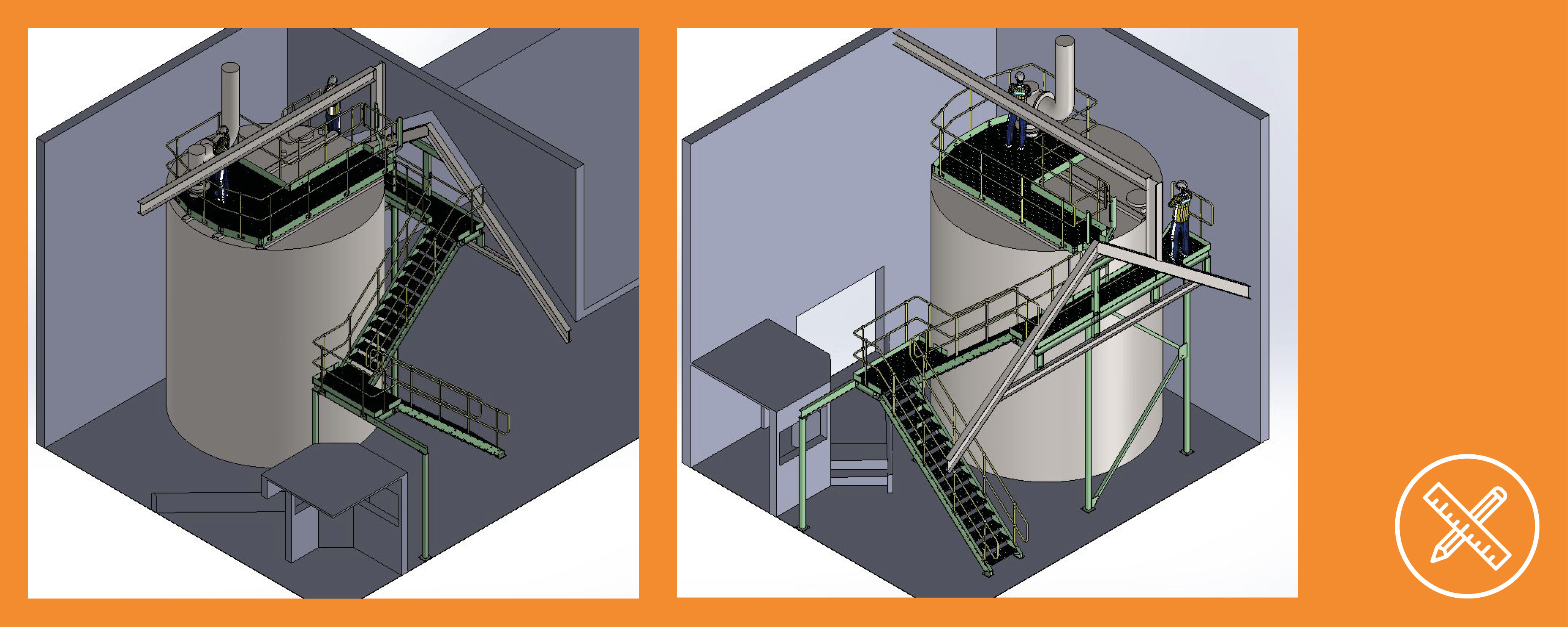 Tank access solution 3D design